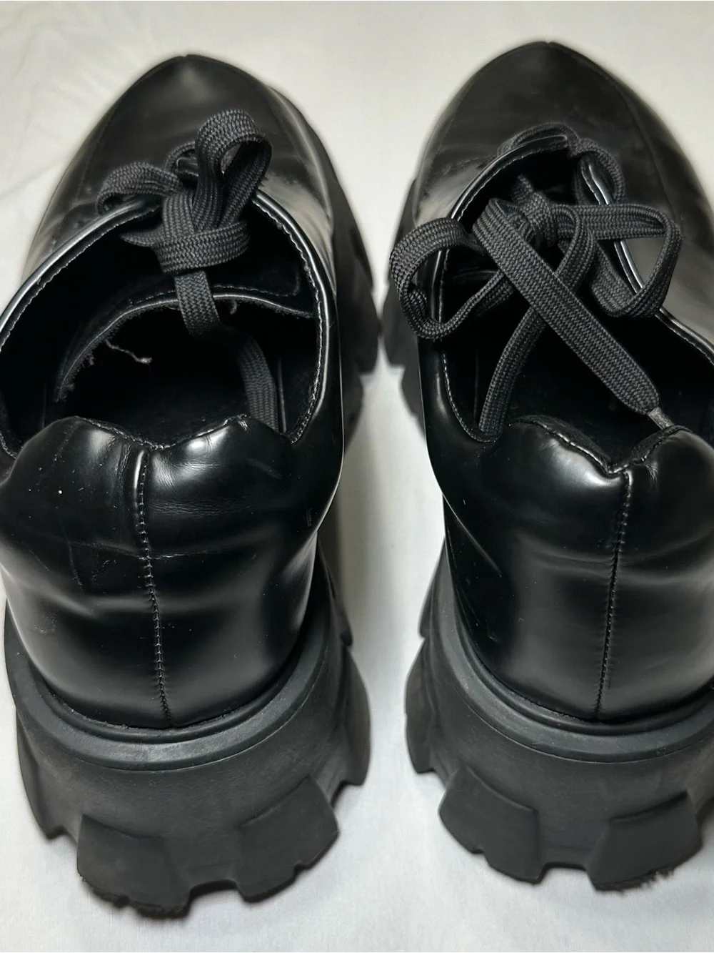 Princess Polly Mia Black Chunky Platform Oxfords Sz 9